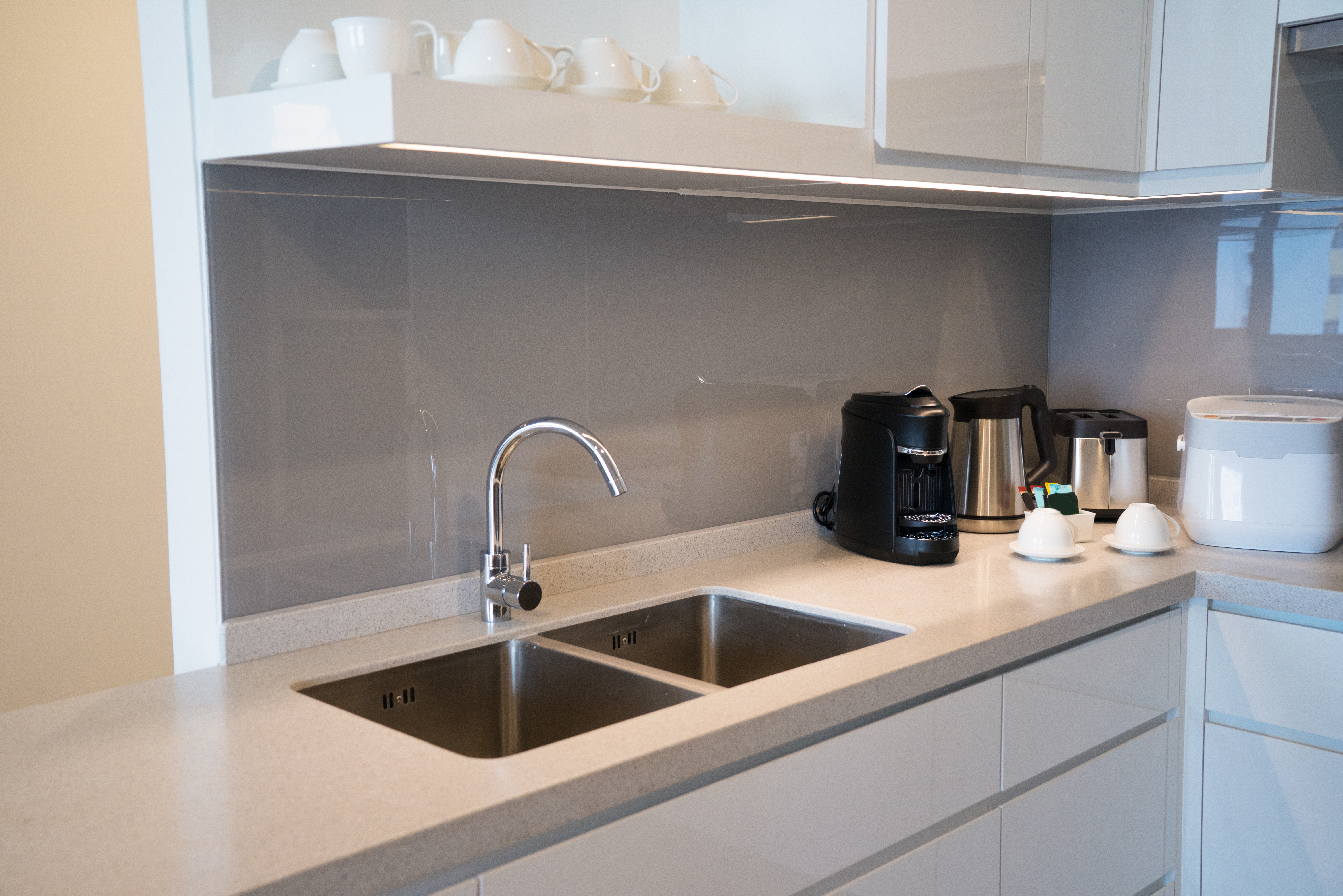 Minimalistic kitchen corner with appliances
